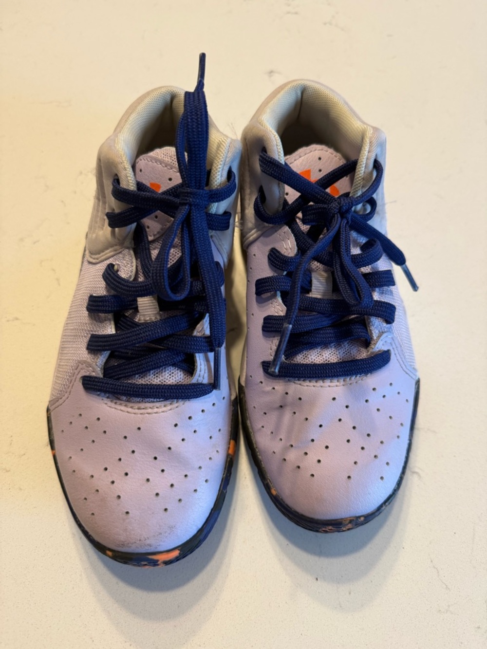 Under Armour Lavender Kids Sneakers with Navy Laces